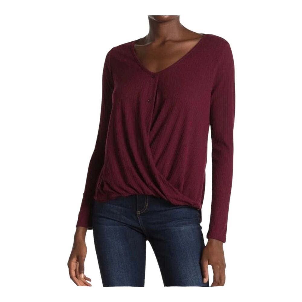 NEW White Willow Textured Button Front Blouse Top Size XS Long Sleeve